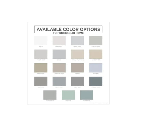 Color options chart for Two Step Home Floor Watercolor Coating Kit in various shades for Easy DIY Application.