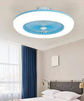 Modern Pink Flush Mount LED Ceiling Fan Light Delivering Smooth Adjustable Airflow And Bright Dimmable Remote Control With Smart Timer For Laid Back Leisure in a bright bedroom setting.