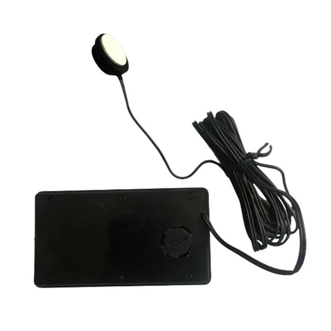 Riloer mini car digital thermometer with external probe on a long attached cable connected to a black rectangular control unit.