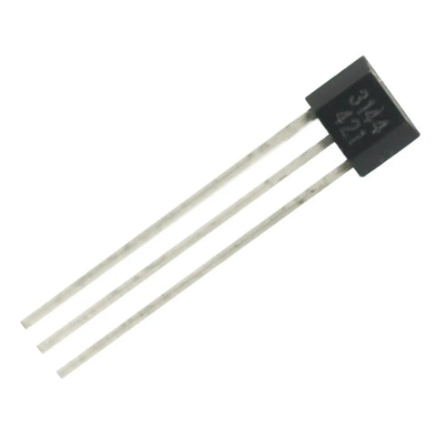 30 Pack A3144 A3144E Oh3144E Hall Effect Sensors Digital Magnetic Detectors For PCB Prototyping Electronics DIY Builds A3144 sensor chip front view