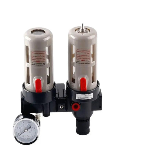 Air Compressor Oil Water Separator And FRL Regulator Combination For 1/4 3/8 1/2 Inlet Lines, blue finish, durable filter system