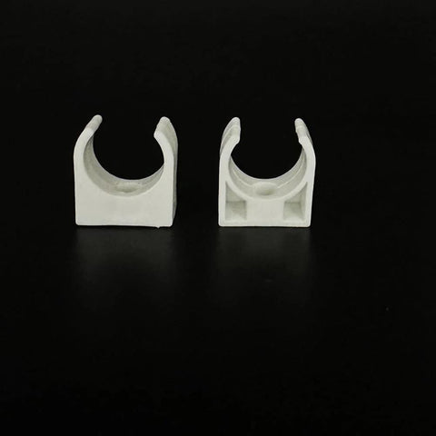 15 pcs 20mm motor mounting brackets in white plastic for DIY toy cars and RC projects, featuring durable construction for stable motor fitting.