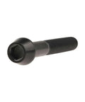 Titanium M5x35mm DIN 912 Bolts 6Al4V Grade 5 black tapered head, front view, hex socket, for bikes and DIY projects, pack of 4