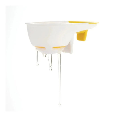3 In 1 Egg Separator With Raised Edge And Non Slip Grip for clean drips and shell-free batter