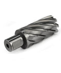 Annular cutter with Weldon shank for magnetic drill press; 1-3/16 in cutting diameter, 2 in depth of cut, spiral flutes