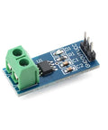 ACS712ELCTR05B Hall Effect Current Sensor Module 5 Piece Kit 5 Amp Range on a blue PCB with green terminal connector.