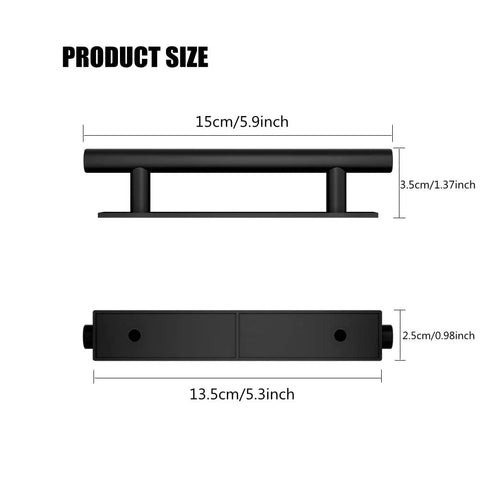 Dimensions of 16 Pack Self Stick Push Pull Helper ABS Plastic Wardrobe Handle For Cabinets And Drawers Instant Furniture Handles In Black