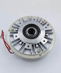 Front view of 6Nm Hollow Shaft Magnetic Powder Brake DC 24V 1500 RPM With 16mm Bore And 52mm Center Distance for printing press.
