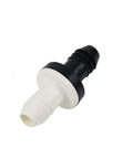 Three Eighth Inch Inline Vacuum Barbed Check Valve One Way Breather For Fuel Gas Liquid Air, black and white ABS shell, 10mm