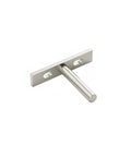 2.8 Inch Nickel Plated Steel Hidden Shelf Bracket For Invisible Floating Wall Mounts, showcasing front view and support rod, 1 Pack.