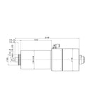 Top Tier Air Cooled High Speed Engraving Spindle Motor dimensions drawing showing size and features for wood and metal projects.