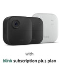 Set It And Forget It Wireless Outdoor Camera Pair With Long Range Sync Module And Weatherproof Hd Home Surveillance Kit, two cameras and sync module.