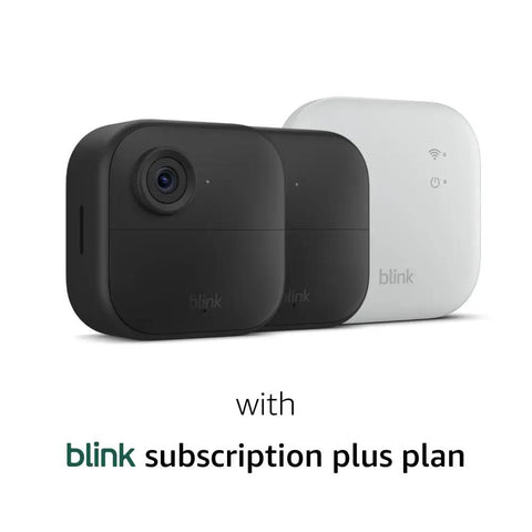 Set It And Forget It Wireless Outdoor Camera Pair With Long Range Sync Module And Weatherproof Hd Home Surveillance Kit, two cameras and sync module.