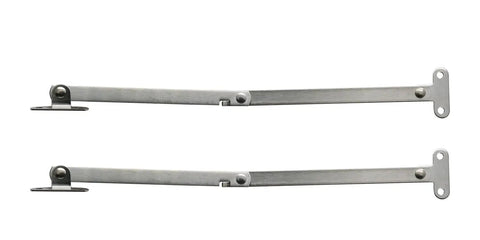 Two Pack Lid Support Hinge With 180 Degree Rotatable Design, 201 Stainless Steel Lid Stay Hinges, shown open, for Boxes, Cases and Cabinets
