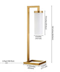 Tall Floor Lamp With Glass Milk Shade In Brass Finish, stands 67.75 inches tall, steel base for home office, 8 ft cord