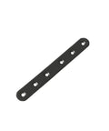 Hella Sturdy Stainless Steel Mending Plates For Furniture And Wood Metal Reinforcement Fast Fix Heavy Duty Repair Brackets showing a flat black mending plate with holes.