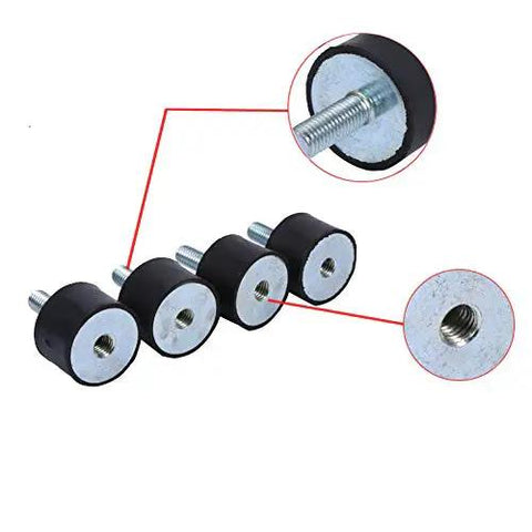 Heavy Duty M8 Rubber Mounts And Shock Absorbers For Engines, pack of four, steel and rubber, designed for quiet operation.
