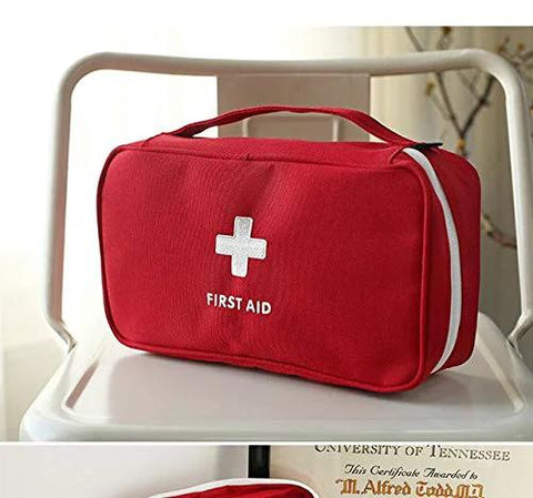 PenyaZo red first aid bag with white cross, portable medical kit pouch