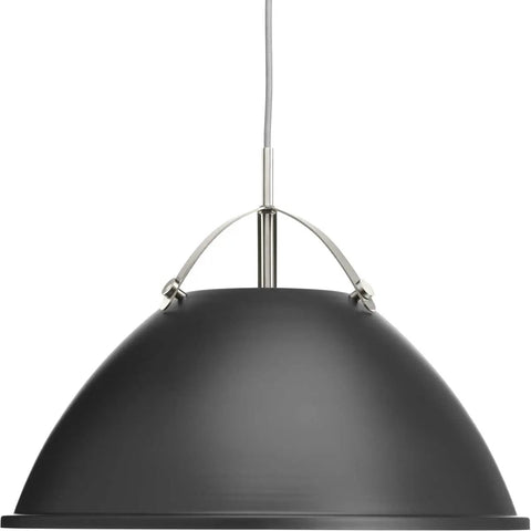 Tre One Light Pendant Graphite Finish With Tri Arm Industrial Shade For A Cool Industrial Vibe Vented Metal Design 20 Inch