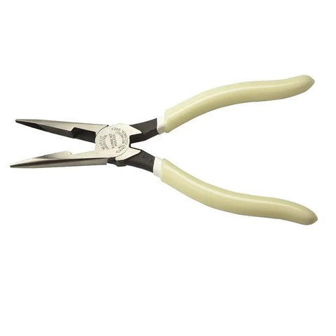 Glow In The Dark 8 Inch Long Nose Pliers With Hi Vis Grips For Reach And Leverage Heavy Duty Needle Nose Pliers For Tight Spaces Forged In USA