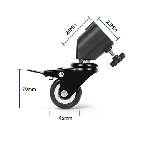 C Shaped Tripod Dolly Casters With Brake 2 Inch Light Stand Wheels 360 Degree Swivel Fit Up To 28mm Tubes Roll Like Butter For Video Production And Photo Setups 3 Pack