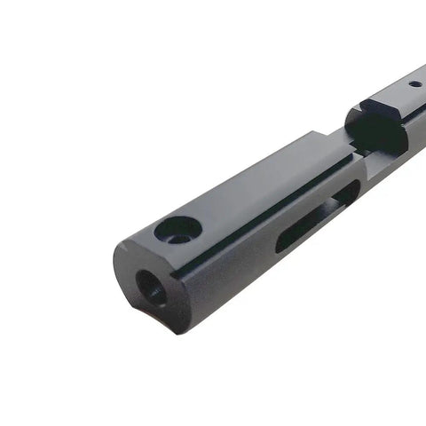 Short Style Black Aluminum Breech Kit With 12mm Dovetail Groove, Stainless Bolt Probe And Stainless Air Transfer Port For Crosman CO2 Pistols