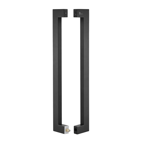 Push Pull Door Handle 900mm Stainless Steel Square Rectangle Matte Black Finish For Solid Wood Timber Glass And Steel Doors Built To Last Heavy Duty 304 Stainless 1.2mm Wall Deep Engagement Mounting With Hex Socket Set Screws, side view