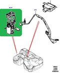 New Genuine Engine Fuel Pump For Land Rover LR2 Range Rover Sport Direct Fit Replacement LR038599 with schematic detail.