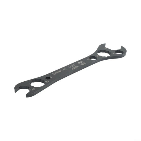Non Slip Grip Pro Grade Flat Double End AC Wrench Set For Air Conditioner Installation And Repair 6-24mm black wrench, angled view