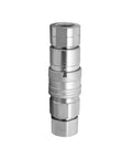 Beefy Half Inch Hydraulic Flat Face Quick Connect Couplers For Heavy Duty Fittings And Hydraulic Tooling ISO 16028 ISO 12.5 Compatible Male And Female Sides Skid Steer Hydraulics Connector Industrial Grade Fitting, stainless steel