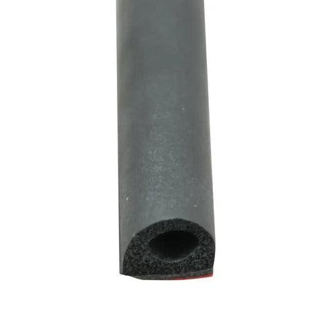 Black 3/4-Inch By 1/2-Inch Rubber D-Seal With Tape For Doors And Windows Ideal For RVs Trailers Baggage Or Cargo Doors Helps Block Noise