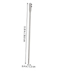 Front view of a long flat boring drill bit for woodworking, silver steel, 11.8 in long, 0.4 in diameter.