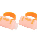 Pro Drumstick Holder Grip Clamp Anti-Slip Rotating Aid For Musicians To Stop Blisters Calluses And Cramps During Jam Sessions - silicone grips in pink and orange