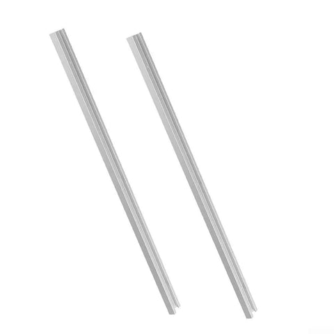 Two Pack 400mm Aluminum T Slot Tracks With Double Cut Profile For Router Table Miter Gauge Jig Slider System DIY Workbench Clamp Rail Drill Press Table Accessory Silver, showing angled view of tracks