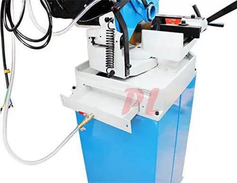 11 Inch Cold Cut Saw With Swivel Base And 110V 1 5HP Motor Built Like A Tank For Industrial Metal Fabrication Featuring Full Gear Drive Quick Release Vise And Grind Free Precision Cuts close-up of the saw's top features and controls
