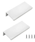 Back Mount Finger Edge Pulls 2 Pack 80mm Aluminum Hidden Handle Concealed Tab Pull for cabinets and drawers with screws
