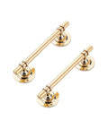 2 Pack 5 Inch Self Stick Cabinet Handles With Adhesive Gold Metal Drawer Pulls shown on white background