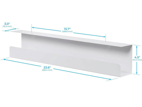 Dimensions of Under Desk Cable Tray With Steel Wire Management For Power Strips And Adapters Hidden Cable Organizer.