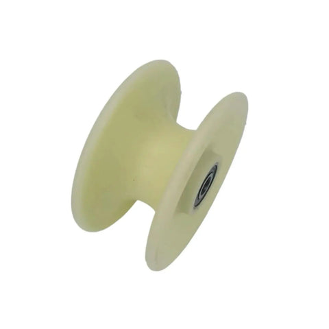 No Sweat U Groove Sliding Gate Caster Wheel With Thick Nylon Roller, side view showing solid design for smooth garage door pull.