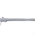 Pro Grade Vernier Caliper In Stainless Steel Hardened Chrome Plated 0 To 8 Inch And 0 To 200 Millimeter Range shown horizontally