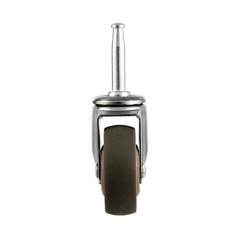 Front view of a 2 Inch Rubber Caster Wheel with Five Sixteenth Inch by One and a Half Inch Stem for furniture and trolleys.
