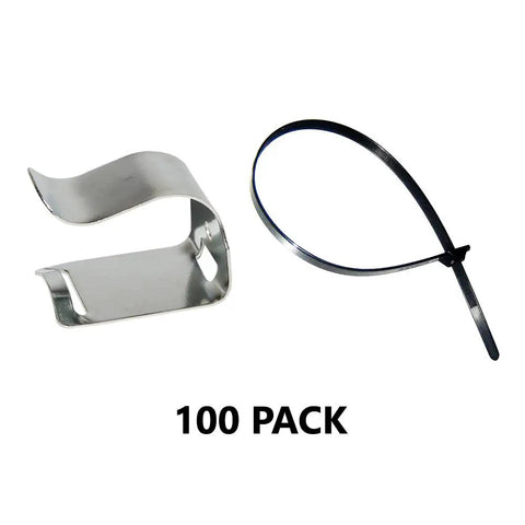 Badass Heavy Duty Universal Fire Extinguisher Hose Straps With Clamping Clips All Weather Nylon Bundle For 5 To 30 Lbs Portable Extinguishers with metal clips.