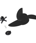 Three Blade Boat Propeller For Electric Outboard Trolling Motors With Mount Nut Shear Pin And Spanner Included Weed Chopper Prop Durable High Strength Plastic ET44L ET54L D65L Compatible.