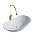 USZWBY Bathroom Vessel Sink Bowl Basin Art Personalized Sinks Creative Ceramic Countertop Basin Hand Wash Basin with gold faucet.