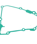 Thinking Process: green outboard engine gasket with bolt holes, flat replacement seal for marine motor cover