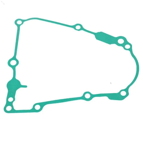 Thinking Process: green outboard engine gasket with bolt holes, flat replacement seal for marine motor cover