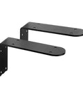 Black L Shaped Shelf Brackets Built Like A Tank Heavy Duty Metal Wall Mounts 2 Pack, 11.8 Inch rust proof iron brackets.