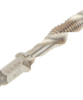 Impact Ready 5/16 Inch 18 UNC Drill Tap With 1/4 Inch Hex Shank for drilling and threading metal, features spiral design.