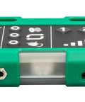 Three Piece Wireless Cable Pulling Signal System With Magnets And Bright LED Visuals For Noise Free Jobsite Comms That Slays Generator Roar And Keeps Teams Locked During Rigging Operations With Durable Waterproof Shell, showing green control interface.