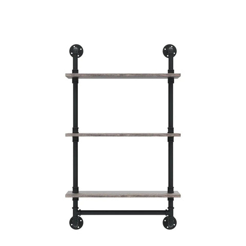 Industrial Pipe Shelves Rustic Wall Shelf With Towel Bar 24 Inch 3 Tier Wood And Iron Pipe Rack For Bathroom And Home